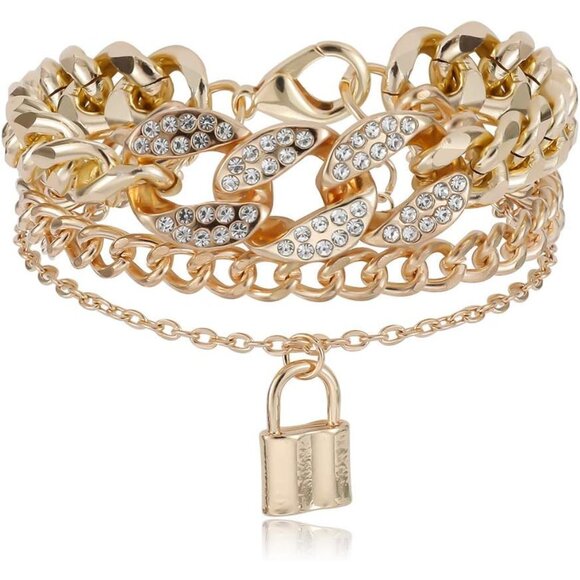 Fashion-Forward Rhinestone Cuban Link Necklace Set - Perfect for Every Occasion - Picture 7 of 8